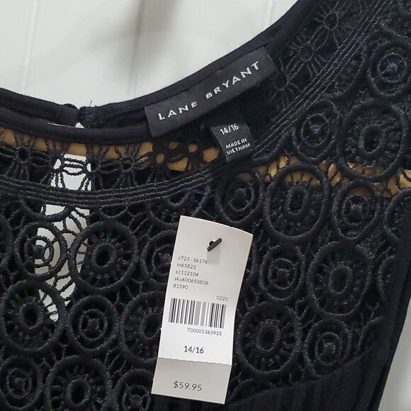 NWT✨️Lane Bryant Crochet Women’s Maxi Dress Black 14/16 - Picture 2 of 7